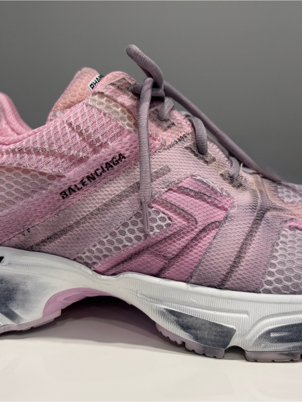 Balenciaga Light Pink Women's Mesh Trainer Sneakers